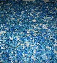 Recycled HDPE blue drum plastic scraps_ blue HDPE scraps